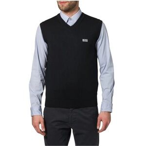 Hugo Boss Sweater Vedt Black Eool Academia V-Neck Sweater Vest